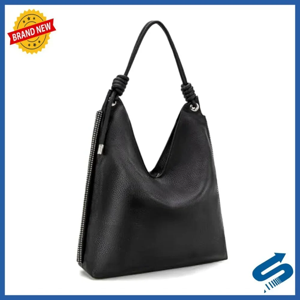 Soft Slouchy Hobo Bag with Knotted Top Handle, Spacious 16x11